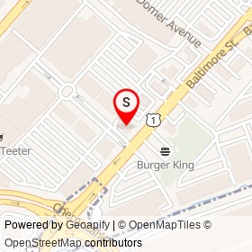 Outback Steakhouse on Baltimore Avenue, Laurel Maryland - location map