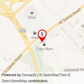 Exxon on All Saints Road, North Laurel Maryland - location map