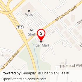 Tiger Mart on All Saints Road, North Laurel Maryland - location map