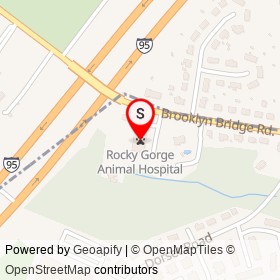 Rocky Gorge Animal Hospital on Brooklyn Bridge Road, Laurel Maryland - location map