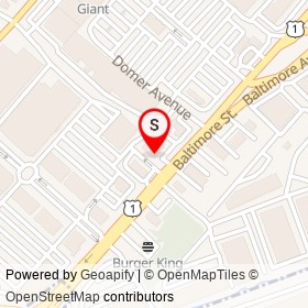 Merchant's Tire & Auto Center on Washington Boulevard, Laurel Maryland - location map