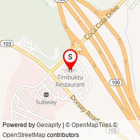 Timbuktu Restaurant on Dorsey Road,  Maryland - location map