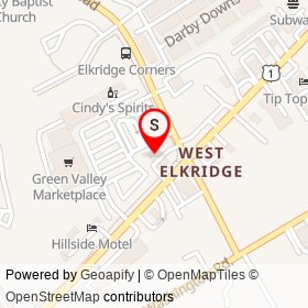 Tiger Mart on Washington Boulevard, Elkridge Maryland - location map