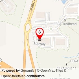 Subway on Research Park Drive, Catonsville Maryland - location map