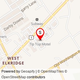 Tip Top Motel on Washington Boulevard, Elkridge Maryland - location map