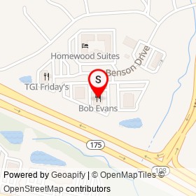 Bob Evans on Benson Drive, Columbia Maryland - location map