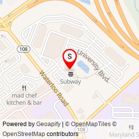 Pasta Blitz on University Boulevard, Ellicott City Maryland - location map