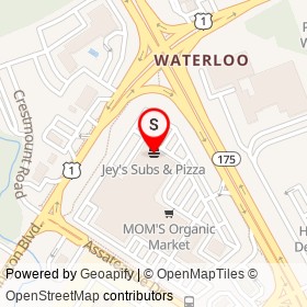 Jey's Subs & Pizza on Assateague Drive, Jessup Maryland - location map