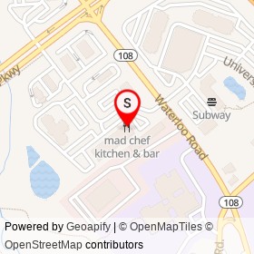 mad chef kitchen & bar on Waterloo Road, Ellicott City Maryland - location map