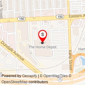The Home Depot on Eastern Avenue, Baltimore Maryland - location map