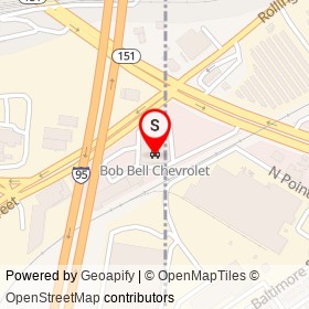 Bob Bell Chevrolet on Kane Street, Baltimore Maryland - location map
