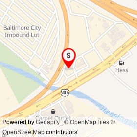 Baltimore City Impound Lot on Pulaski Highway, Baltimore Maryland - location map