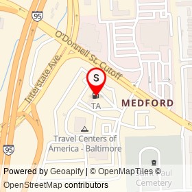 TA on O'Donnell Street, Baltimore Maryland - location map