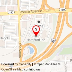 Hampton Inn on Eastern Avenue, Baltimore Maryland - location map