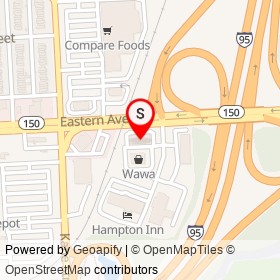 Wawa on Eastern Avenue, Baltimore Maryland - location map