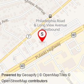 Marty’s Auto Paint Supply on Pulaski Highway, Rosedale Maryland - location map