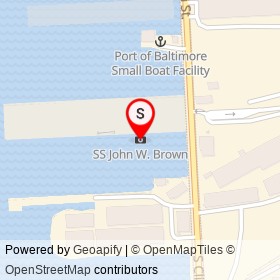 SS John W. Brown on South Clinton Street, Baltimore Maryland - location map