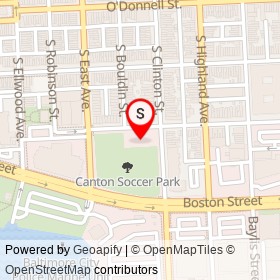 Canton Dog Park on Toone Street, Baltimore Maryland - location map