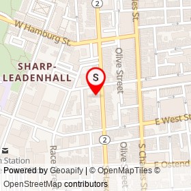 BP on South Hanover Street, Baltimore Maryland - location map
