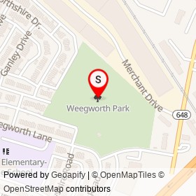 Weegworth Park on , Baltimore Maryland - location map