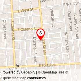 Row House Grille on Light Street, Baltimore Maryland - location map