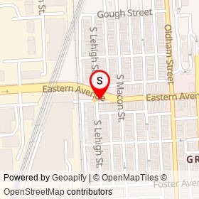 Greektown on Eastern Avenue, Baltimore Maryland - location map