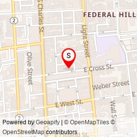 Stalking Horse on East Cross Street, Baltimore Maryland - location map