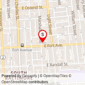 Muir's Tavern on East Fort Avenue, Baltimore Maryland - location map