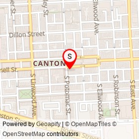 John's Restaurant and Carry Out on O'Donnell Street, Baltimore Maryland - location map