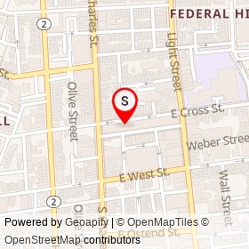 Burger Bar on South Charles Street, Baltimore Maryland - location map