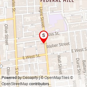 Dunkin' Donuts on Light Street, Baltimore Maryland - location map
