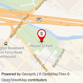 Maisel St Park on , Baltimore Maryland - location map