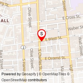 &pizza on South Charles Street, Baltimore Maryland - location map