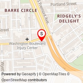 Tony’s Grill on Washington Boulevard, Baltimore Maryland - location map