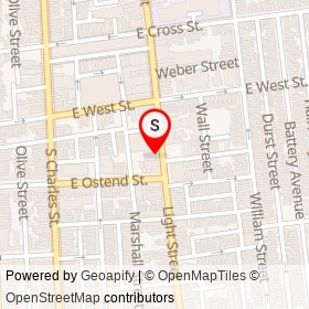Ole Federal Hill Liquors on Light Street, Baltimore Maryland - location map