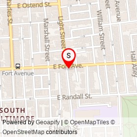 Garden Restaurant and Lounge on Light Street, Baltimore Maryland - location map