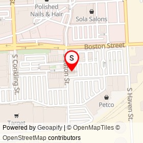 Canton Crossing Wine & Spirits on Boston Street, Baltimore Maryland - location map