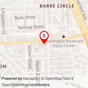 Charm City Wings & Waffles on Washington Boulevard, Baltimore Maryland - location map