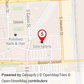 Sola Salons on South Eaton Street, Baltimore Maryland - location map