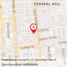 Steve's Lunch on South Charles Street, Baltimore Maryland - location map