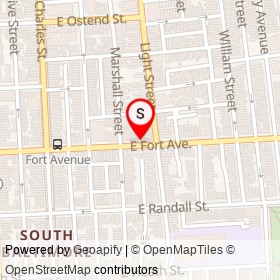 Sam's Barber Shop on East Fort Avenue, Baltimore Maryland - location map
