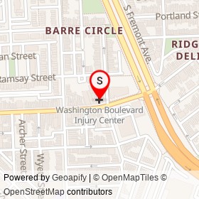 Washington Boulevard Injury Center on Washington Boulevard, Baltimore Maryland - location map