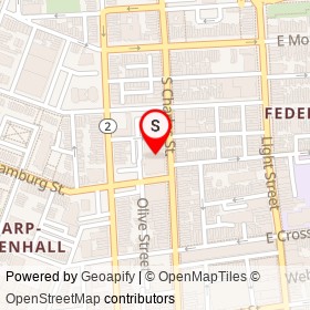 Shofer's Furniture on South Charles Street, Baltimore Maryland - location map