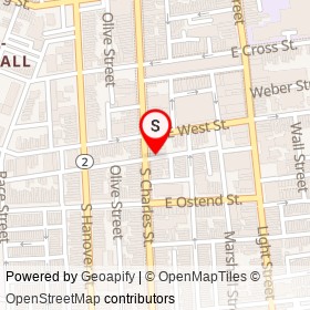 Ropewalk Tavern on South Charles Street, Baltimore Maryland - location map