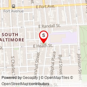 Light Street City Farm on East Heath Street, Baltimore Maryland - location map