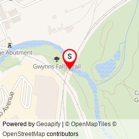 Mount Clare Branch on Gwynns Falls Trail, Baltimore Maryland - location map