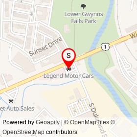 Legend Motor Cars on Wilkens Avenue, Baltimore Maryland - location map