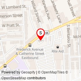 Citgo on Frederick Avenue, Baltimore Maryland - location map