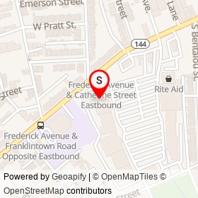 Advance Auto Parts on Frederick Avenue, Baltimore Maryland - location map