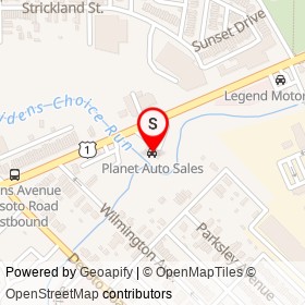 Planet Auto Sales on Wilkens Avenue, Baltimore Maryland - location map